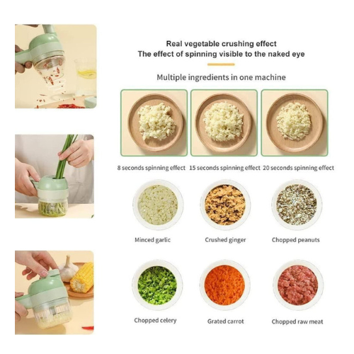 4 in 1 Portable Electric Vegetable Cutter Set